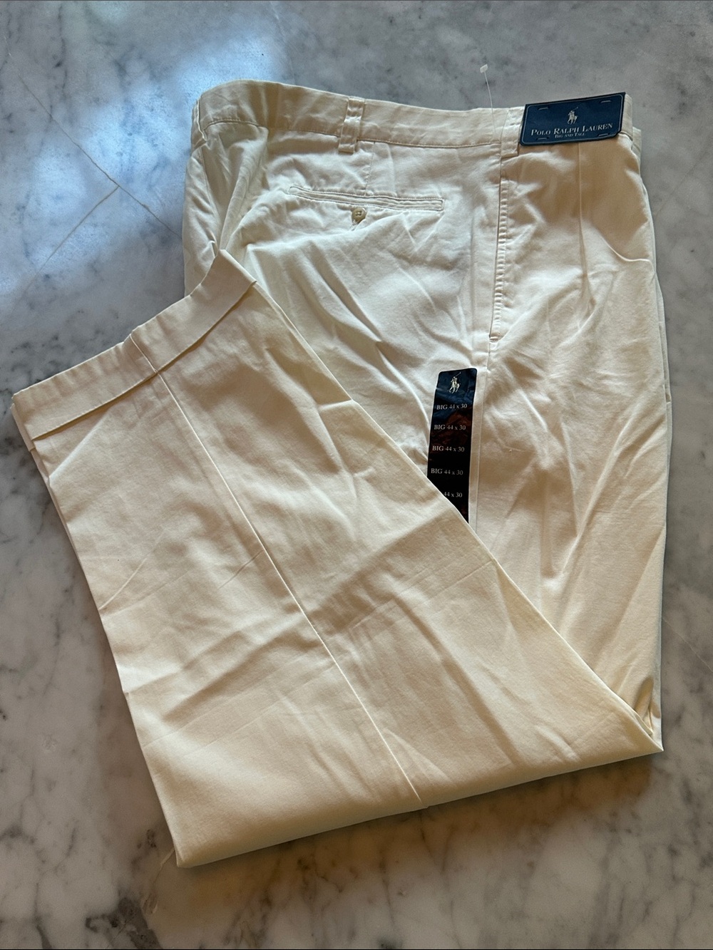 Polo Ralph Lauren, 44x30. White Hammond Pants. NWT